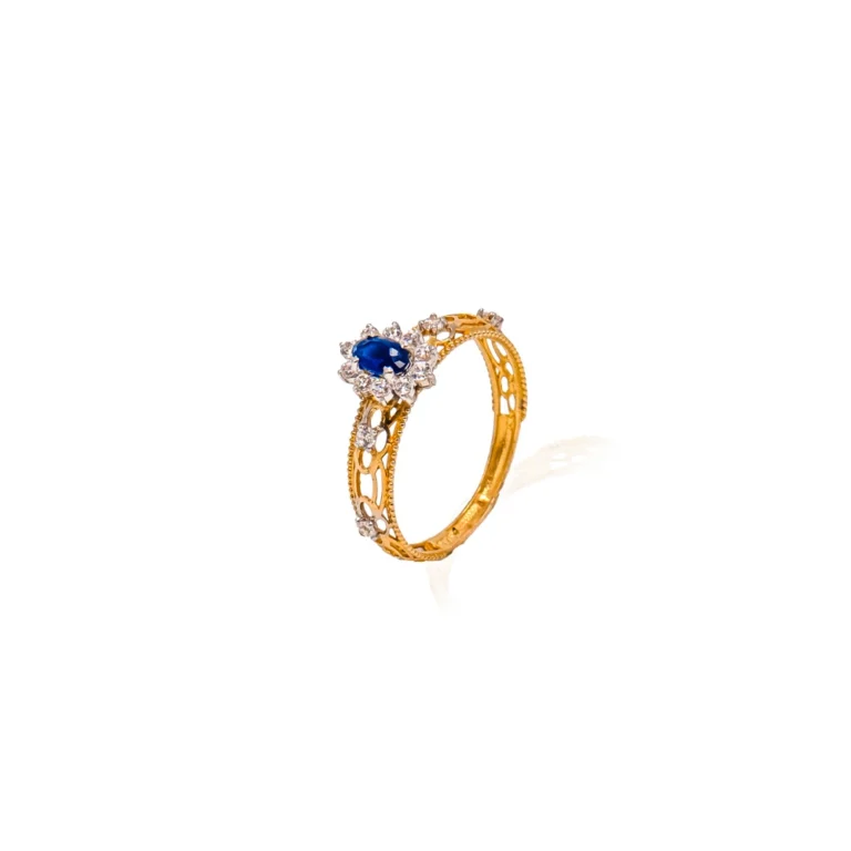 Color Stone Gold Ring 55