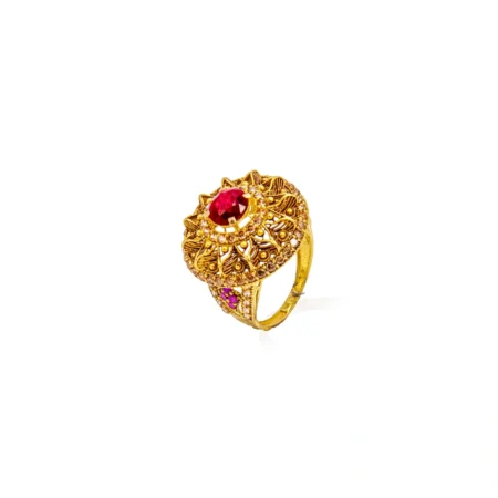 Color Stone Gold Ring 02