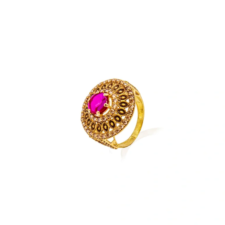 Color Stone Gold Ring 03