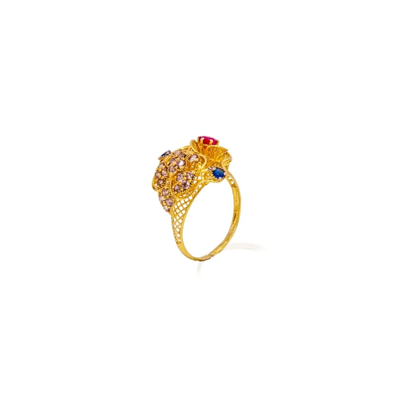 Color Stone Gold Ring 04