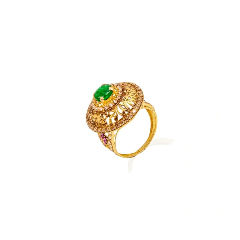 Color Stone Gold Ring 06