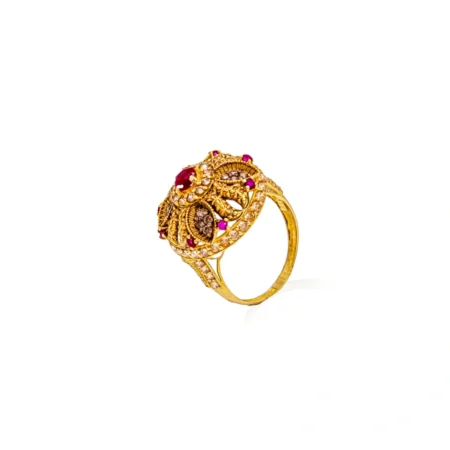 Color Stone Gold Ring 08