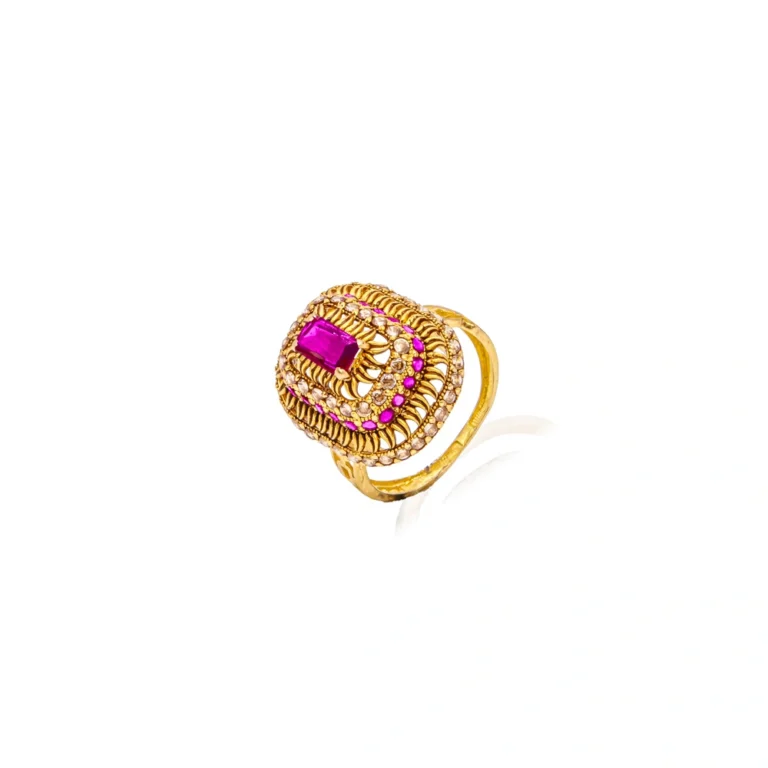 Color Stone Gold Ring 15