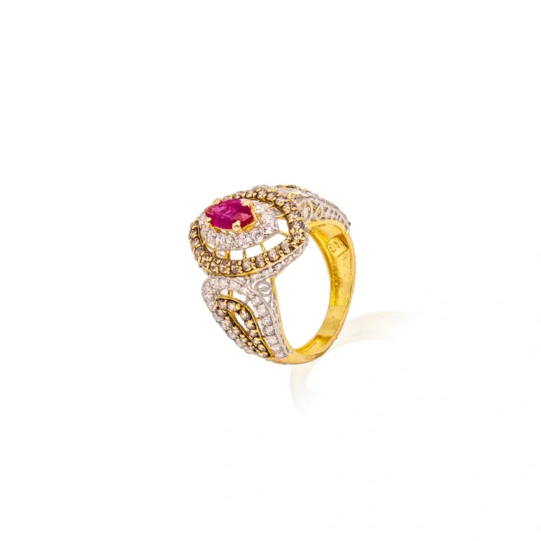 Color Stone Gold Ring 16