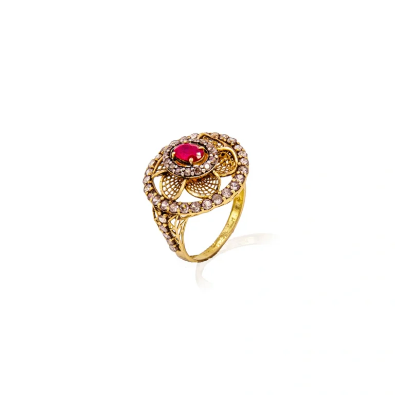 Color Stone Gold Ring 17