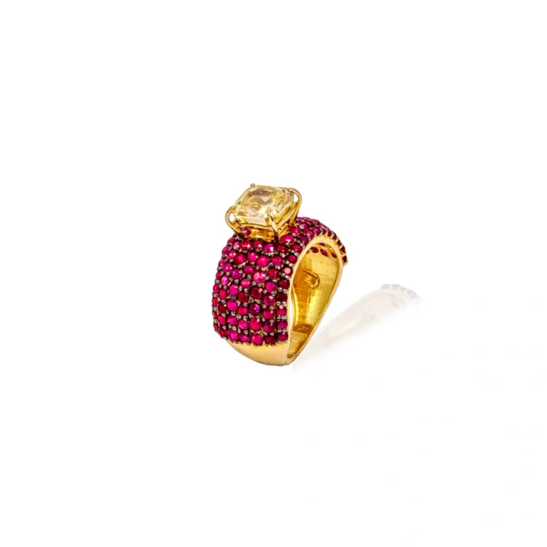 Color Stone Gold Ring 19