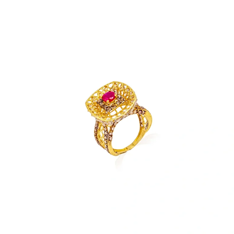 Color Stone Gold Ring 43